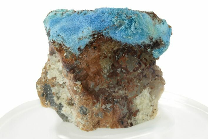 Vibrant Blue Cyanotrichite with Cubic Fluorite - China #238799